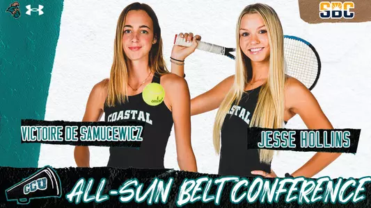 Women's Tennis All Sun-Belt selections 2022 - De Samucewicz and Hollins