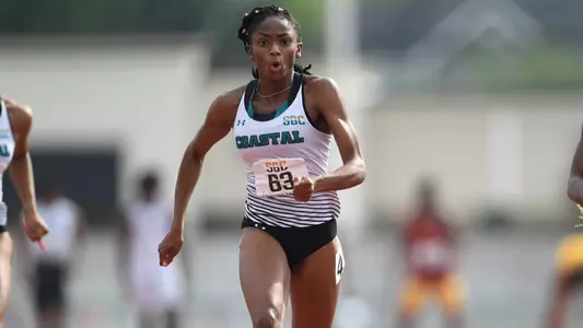 Melissa Jefferson at the 2022 Sun Belt Outdoor TF Championships - Day 3
