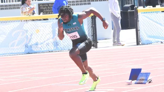 Robert Johnson sprints at 2023 Myrtle Beach Collegiate Challenge