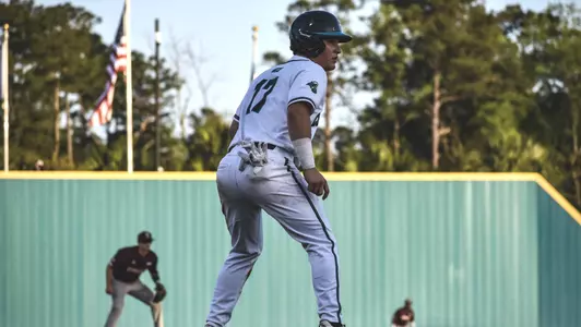 Caden Bodine on the basepath vs. Texas State (3/24/23)