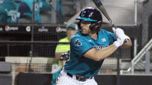 Blake Barhol at the plate versus Texas State - Game 2 (3-25-23)