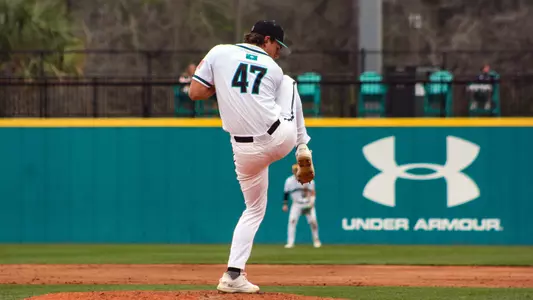 Bryce Shaffer on the mound versus Creighton (2-25-23)