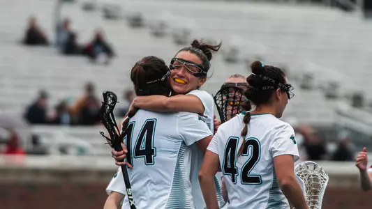 Hugging after the win