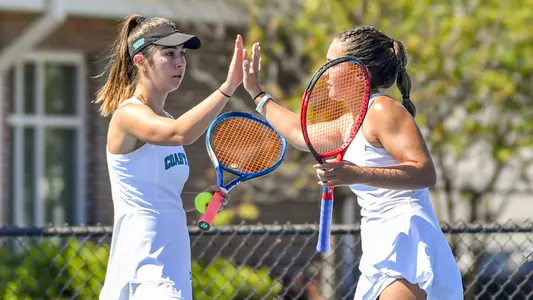 Anna Babayan and Megan Hopton doubles play versus ODU (4-15-23)