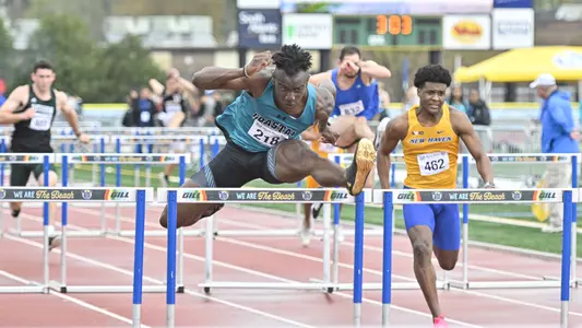 Jaquon Williams hurdles at MB Collegiate Invitational (3-10-23)