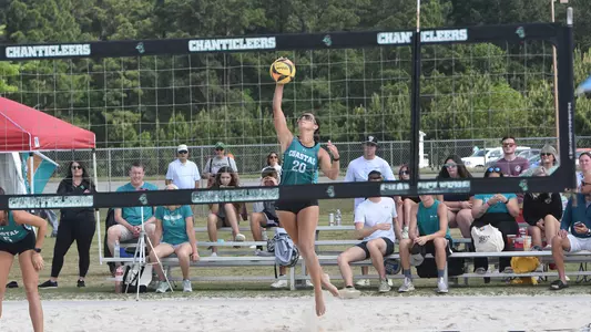 Gonzalez with the serve