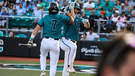 Jake Books and Blake Barthol celebrate home run (5-16-23)