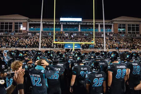 Football heads back to locker room prior to App State game on 11/7/2024