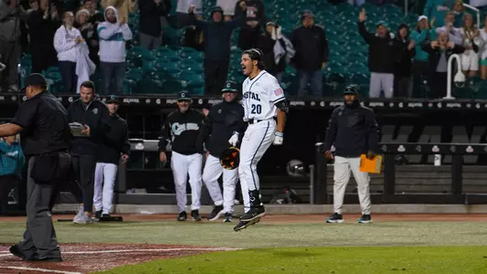 Zientek Celebrating Walk Off vs Michigan
