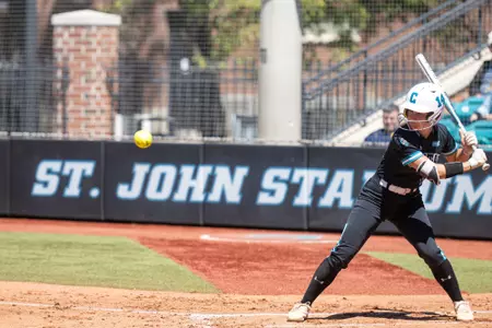 Libby Pippin playing the softball game vs Southern Miss on April 6, 2024. Photo by Scott Dean