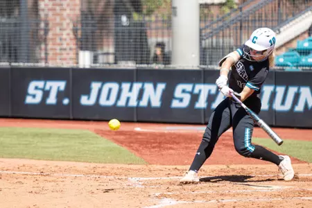 Delaney Keith playing the softball game vs Southern Miss on April 6, 2024. Photo by Scott Dean