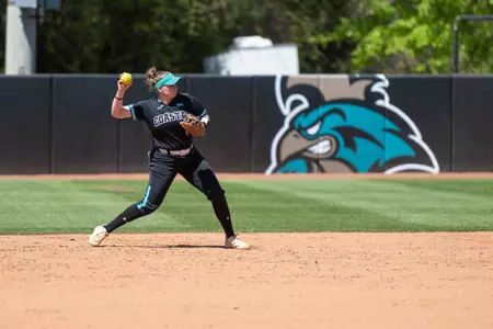 Riley Zana playing the softball game vs Southern Miss on April 6, 2024. Photo by Scott Dean