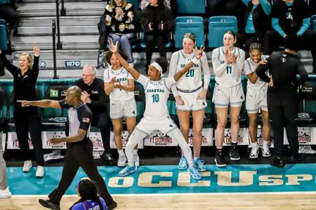 Coastal Carolina celebrates win over GSU on 1/16/2025