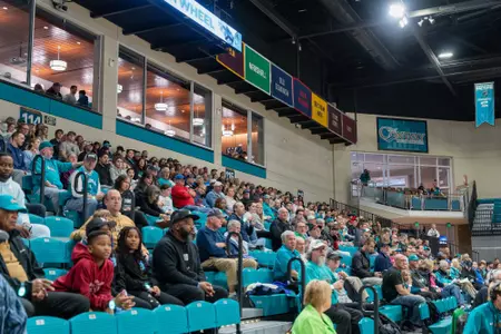 Crowd watches game against Marshall on 1/18/2025