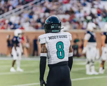 Myles Mooyoung between plays against South Alabama on 9/20/2025