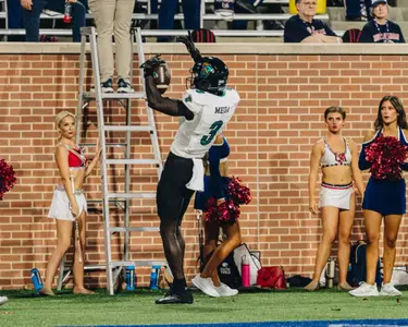 Malick Meiga celebrates touchdown against South Alabama on 9/20/2025