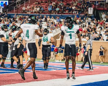 Robby Washington and Bryson Graves celebrate touchdown against South Alabama on 9/20/2025