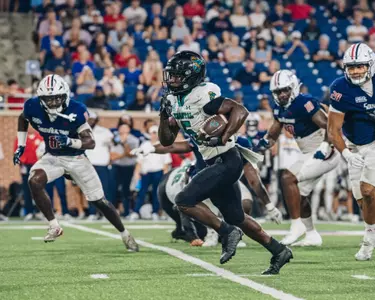 Ja'Vin Simpkins runs ball against South Alabama on 9/20/2025