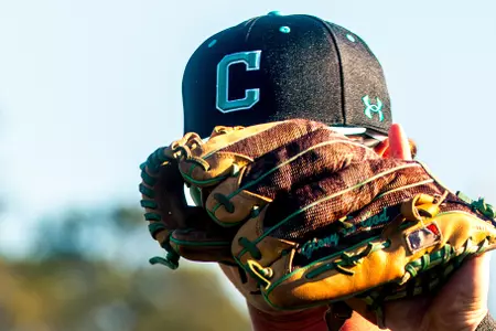 Baseball player catches ball prior to Fairfield game