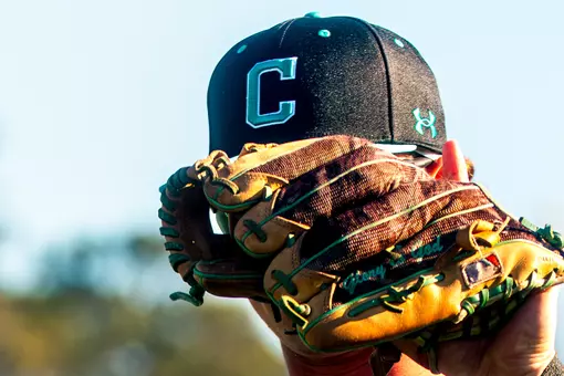 Baseball player catches ball prior to Fairfield game
