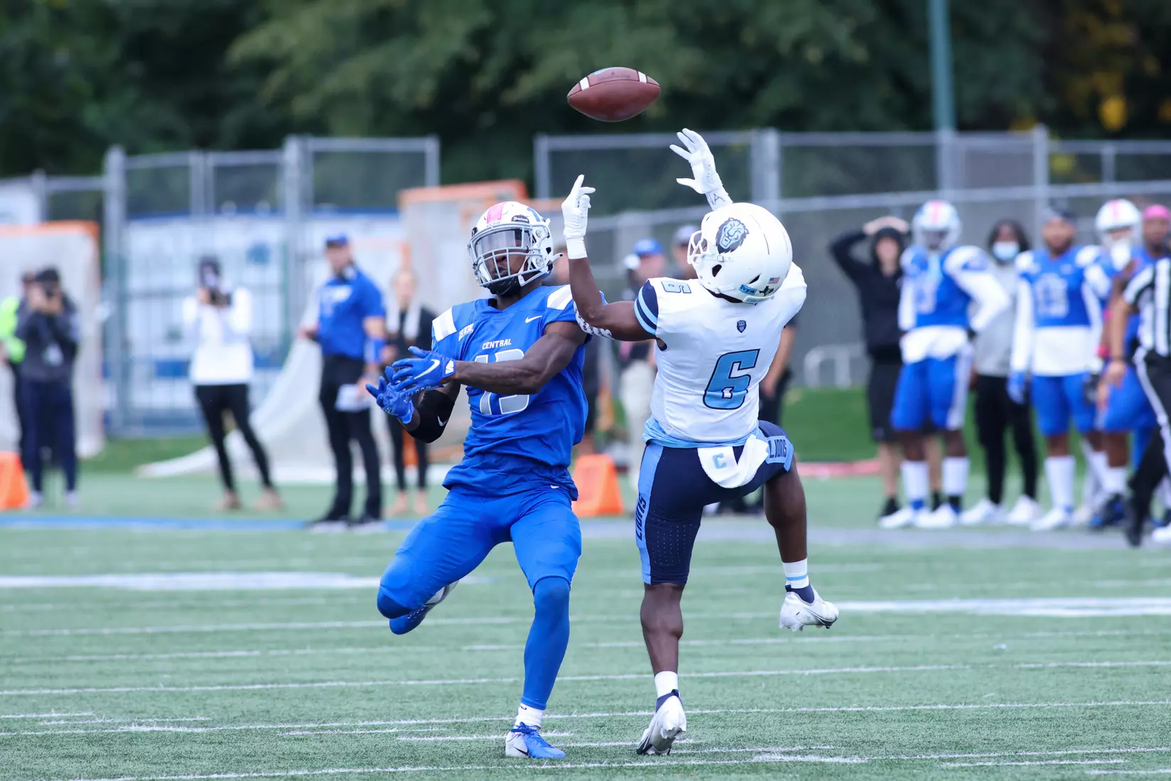 Oct. 09, 2021; New Britain, Connecticut, USA; during a nonconference matchup between Columbia and Central Connecticut State at Arute Stadium. The Lions won the game 22-20 over the Blue Devils. Photo by Foley-Photography.