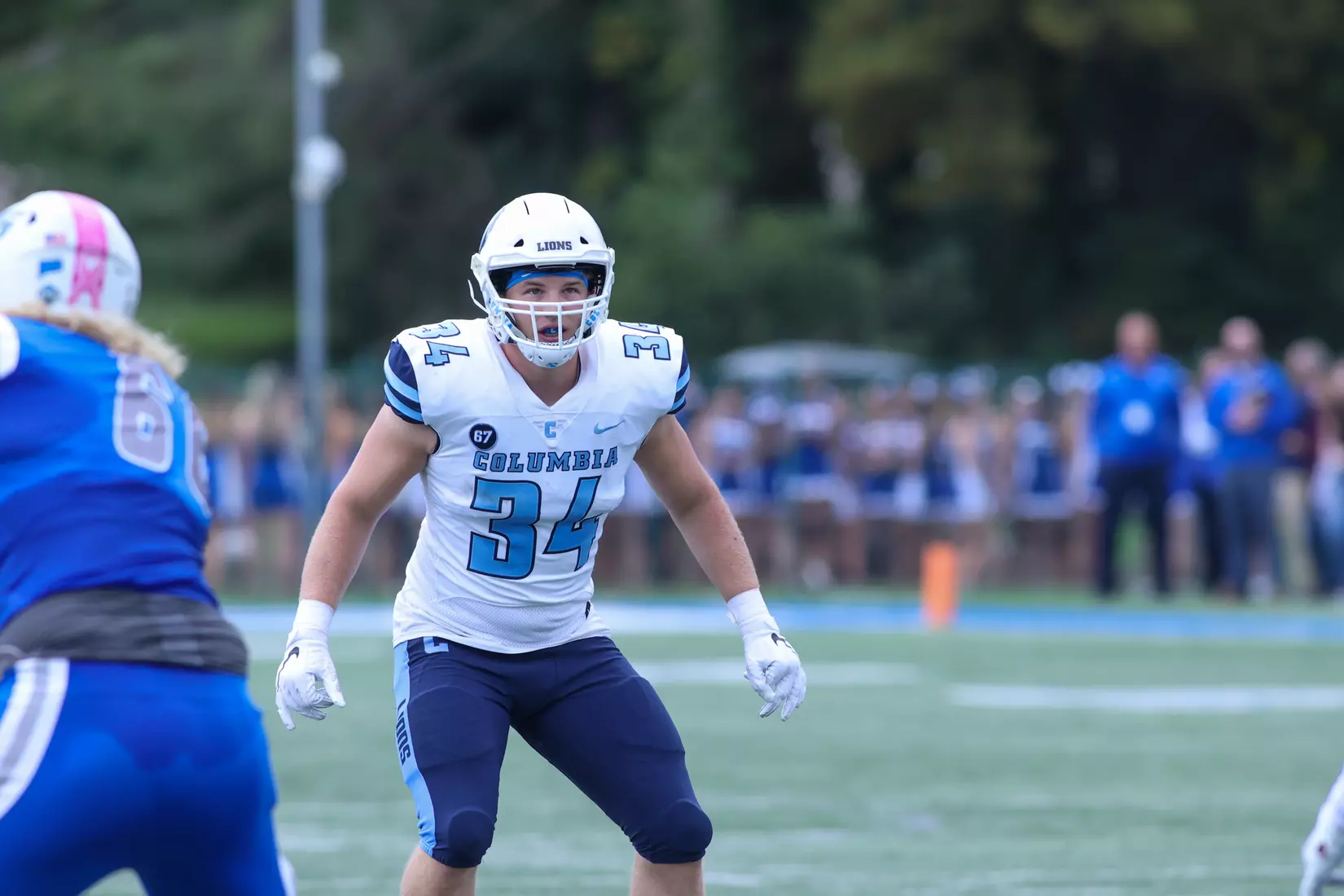 Oct. 09, 2021; New Britain, Connecticut, USA; during a nonconference matchup between Columbia and Central Connecticut State at Arute Stadium. The Lions won the game 22-20 over the Blue Devils. Photo by Foley-Photography.