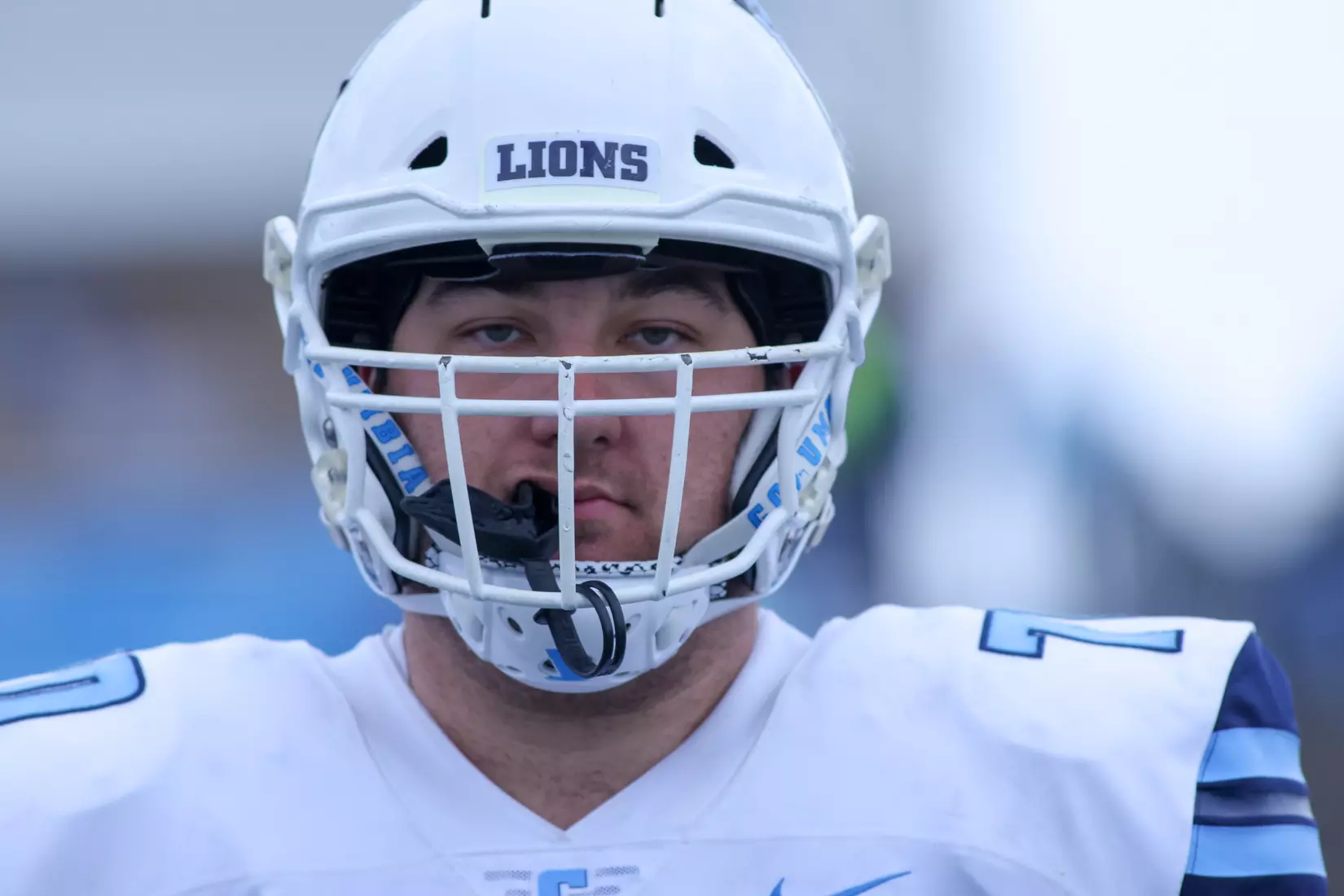 Oct. 09, 2021; New Britain, Connecticut, USA; during a nonconference matchup between Columbia and Central Connecticut State at Arute Stadium. The Lions won the game 22-20 over the Blue Devils. Photo by Foley-Photography.