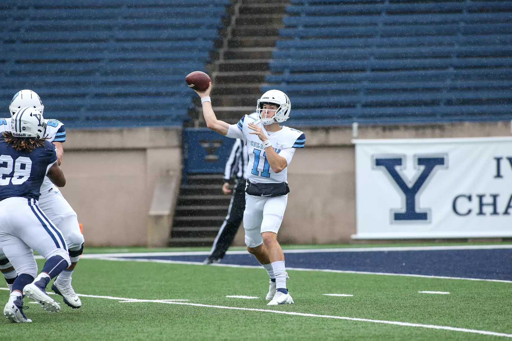 Oct. 30, 2021; New Haven, Connecticut, USA; during an Ivy League matchup between Columbia and Yale at the Yale Bowl. Photo by Clarus Studios.