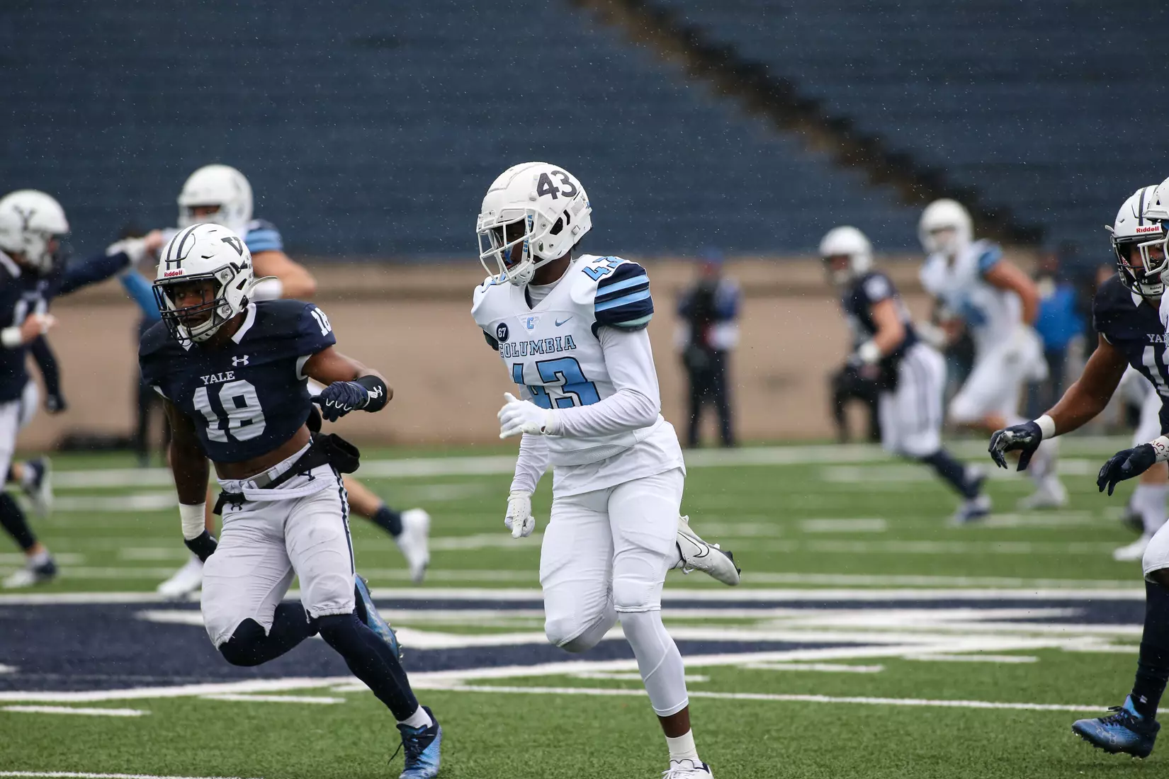 Oct. 30, 2021; New Haven, Connecticut, USA; during an Ivy League matchup between Columbia and Yale at the Yale Bowl. Photo by Clarus Studios.