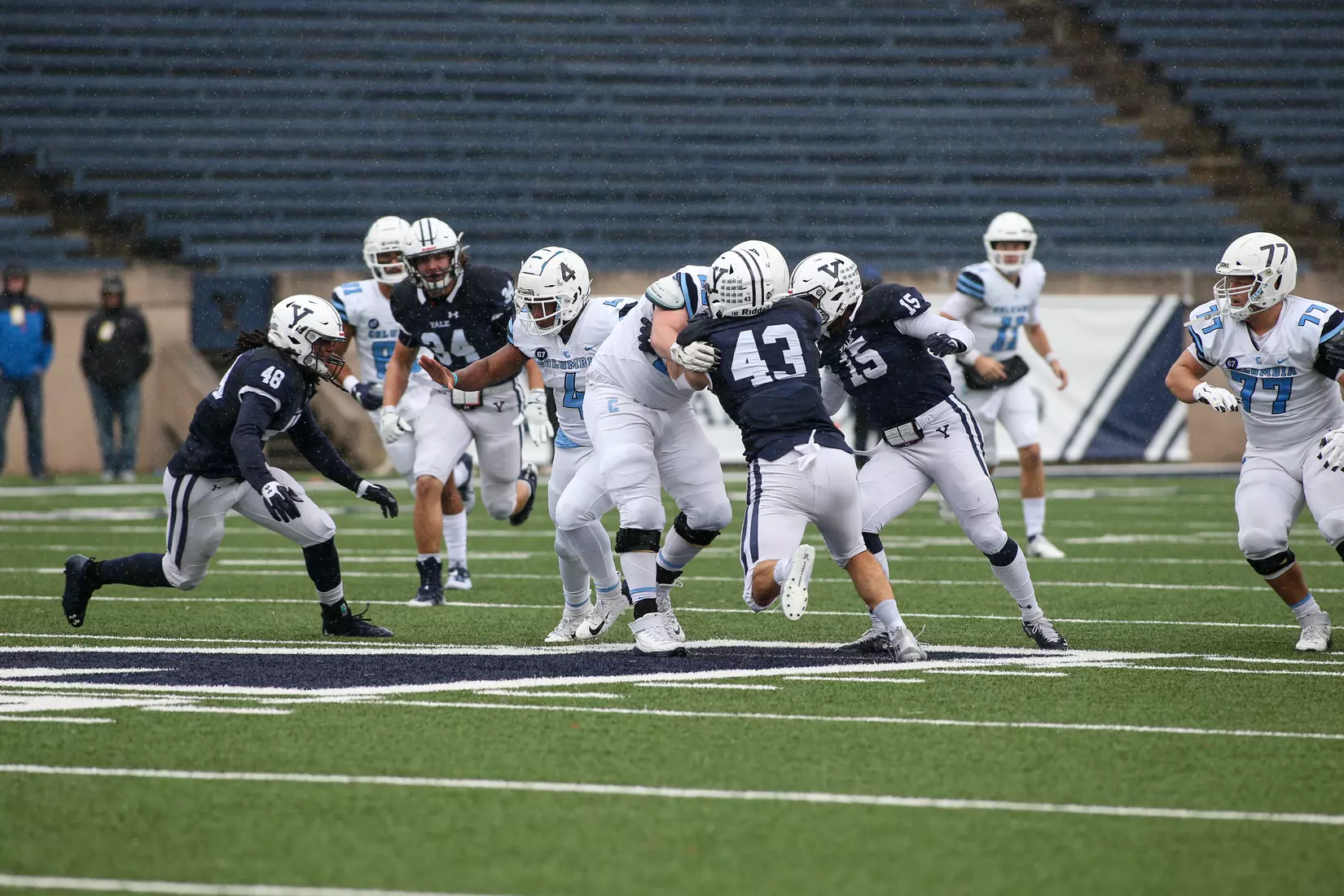 Oct. 30, 2021; New Haven, Connecticut, USA; during an Ivy League matchup between Columbia and Yale at the Yale Bowl. Photo by Clarus Studios.