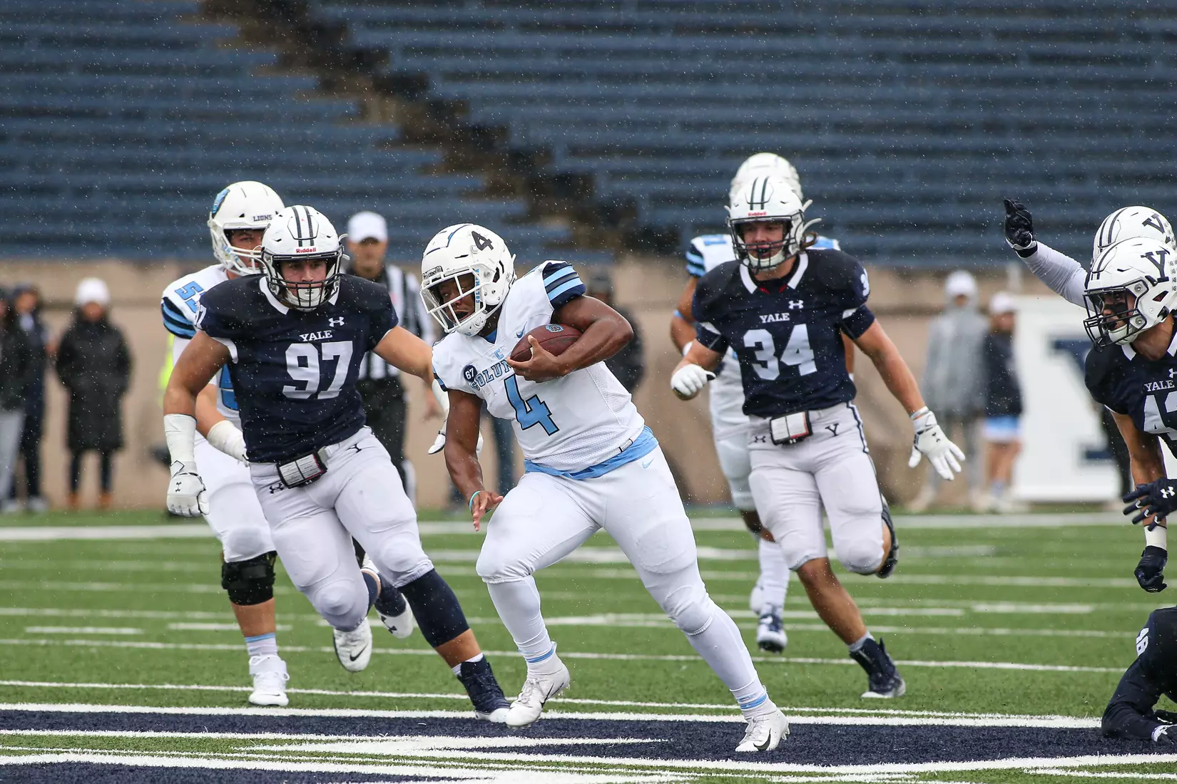 Oct. 30, 2021; New Haven, Connecticut, USA; during an Ivy League matchup between Columbia and Yale at the Yale Bowl. Photo by Clarus Studios.