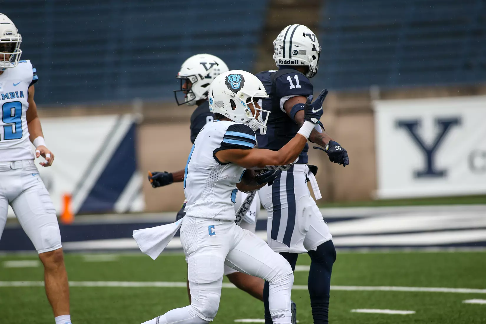 Oct. 30, 2021; New Haven, Connecticut, USA; during an Ivy League matchup between Columbia and Yale at the Yale Bowl. Photo by Clarus Studios.