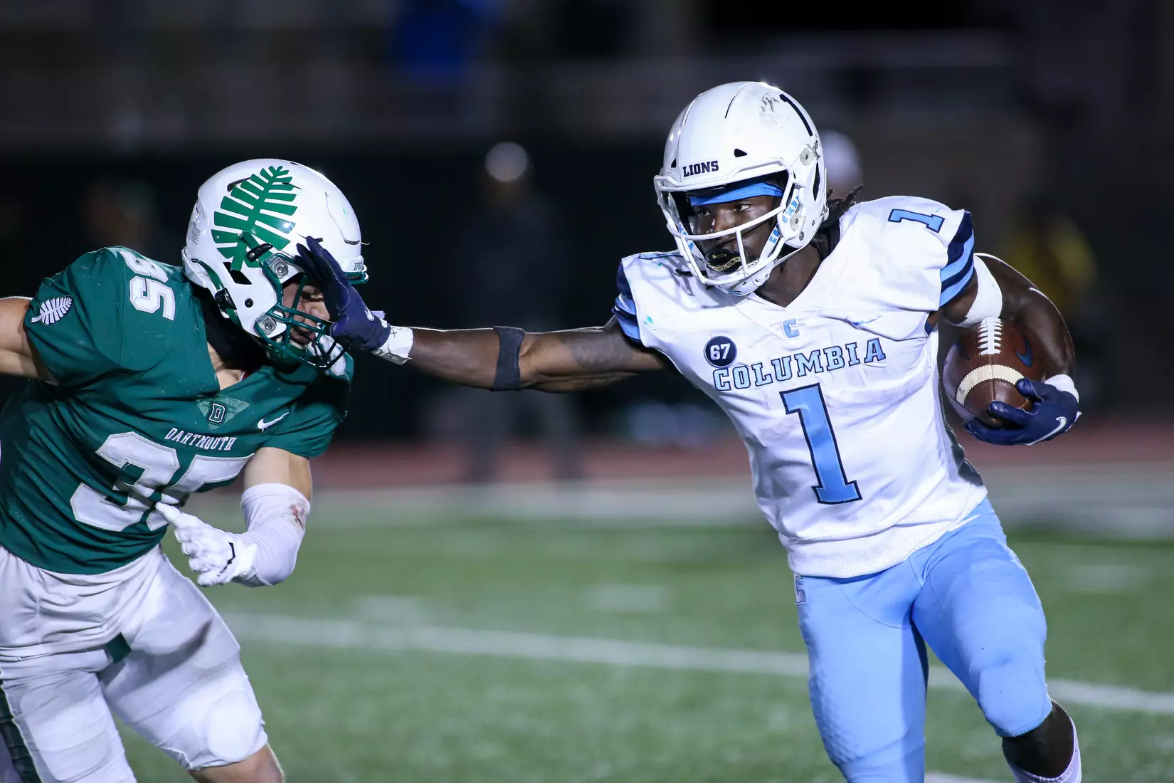 Oct. 22, 2021; Hanover, New Hampshire, USA; during an Ivy League matchup between Columbia and Dartmouth at the Memorial Field. Photo by Foley-Photography.