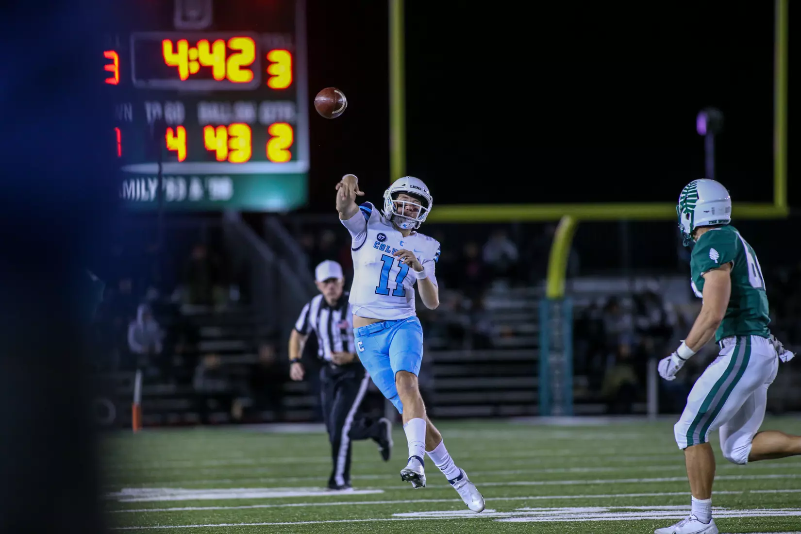 Oct. 22, 2021; Hanover, New Hampshire, USA; during an Ivy League matchup between Columbia and Dartmouth at the Memorial Field. Photo by Foley-Photography.