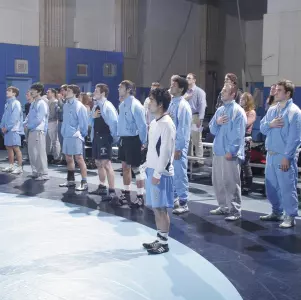 Wrestling Kicks Off Season with Blue-White Match