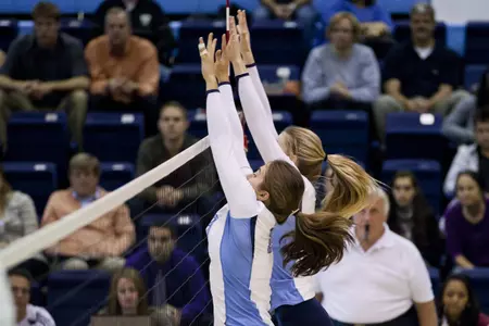 Volleyball Splits First Day at Delaware Invitational; Upends UD 3-1; Falls 3-0 to Xavier