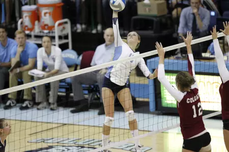 Volleyball Downs Fordham, Falls to Binghamton at Columbia Invitational