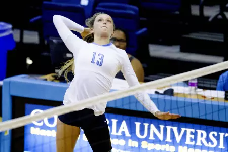Balanced Attack Leads Volleyball Past Bryant, 3-0