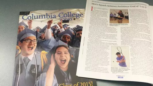 Men's Squash Featured In Latest Issue of Columbia College Today