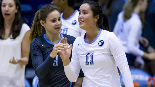 Volleyball Surges Past Dartmouth in Straight Sets