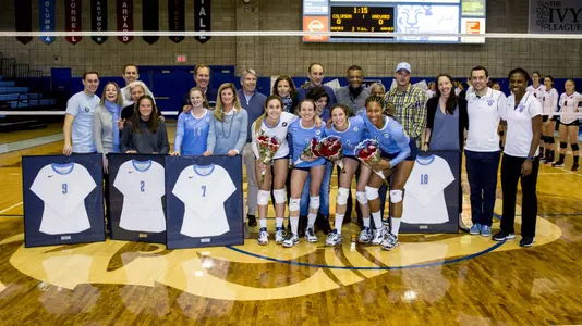 Seniors Lift Volleyball by Harvard on Senior Night