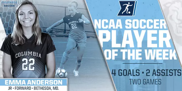Emma Anderson Named NCAA Women's Soccer Player of the Week