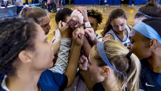 Columbia Women's Basketball Team Hands In Huddle 2019