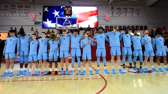 during a men's basketball game at Carnesecca Arena in Queens, New York on Wednesday, Nov 20, 2019. NCAA Basketball between the Columbia Lions and the St. John's Red Storm.