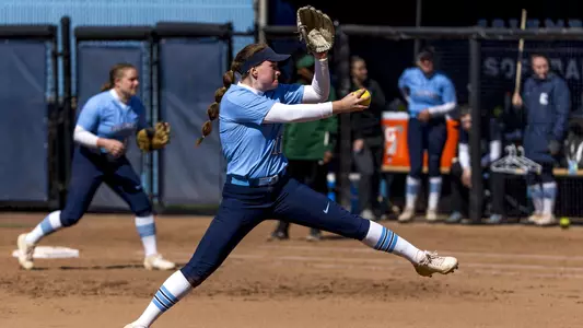 Alexa Pinarski Pitching Blue Jersey Home 2019 Opener 23498