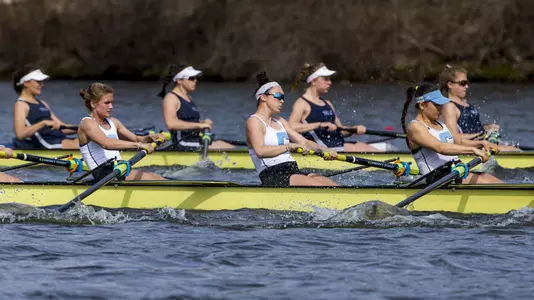 Women's Rowing Varsity Eight Close Up at Ivy Invite 2019 Sabina Maurer Hayley Willner Liza Ray