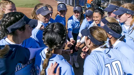 Softball pregame huddle 2019 blue jerseys 2398423984