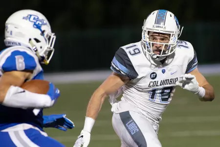 September, 15, 2018, New Britain, Connecticut, United States: during a non conference matchup between Columbia and Central Connecticut State at Arute Field won by the Lions 41-24. Photo: © Brian Foley for Foley-Photography.com.