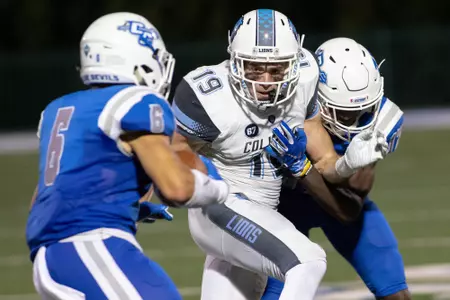September, 15, 2018, New Britain, Connecticut, United States: during a non conference matchup between Columbia and Central Connecticut State at Arute Field won by the Lions 41-24. Photo: © Brian Foley for Foley-Photography.com.
