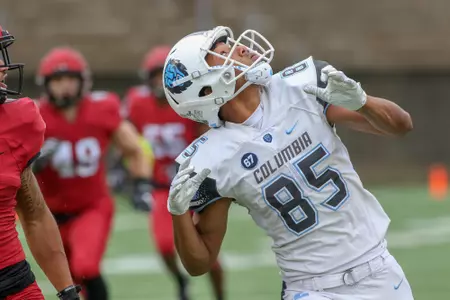 November, 3, 2018, Allston, Massachusetts, United States: Columbia Lions wide receiver Kaleb Pitts (85) during an Ivy League matchup between Columbia and Harvard at Harvard Stadium. Photo by © Brian Foley for Foley-Photography